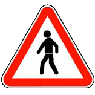 Pedestrians in road ahead